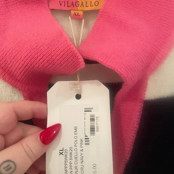 NWT Vilagallo Evil Eye Striped Contrast Pullover Sweater - Picture 6 of 6